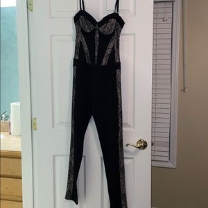 Bebe black lace jumpsuit